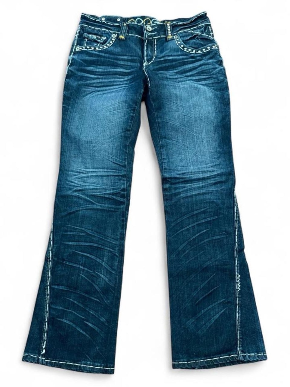 Coogi Australia Dark Wash Bootcut Jeans Womens 11/12 Y2K Embroidered Grunge USA